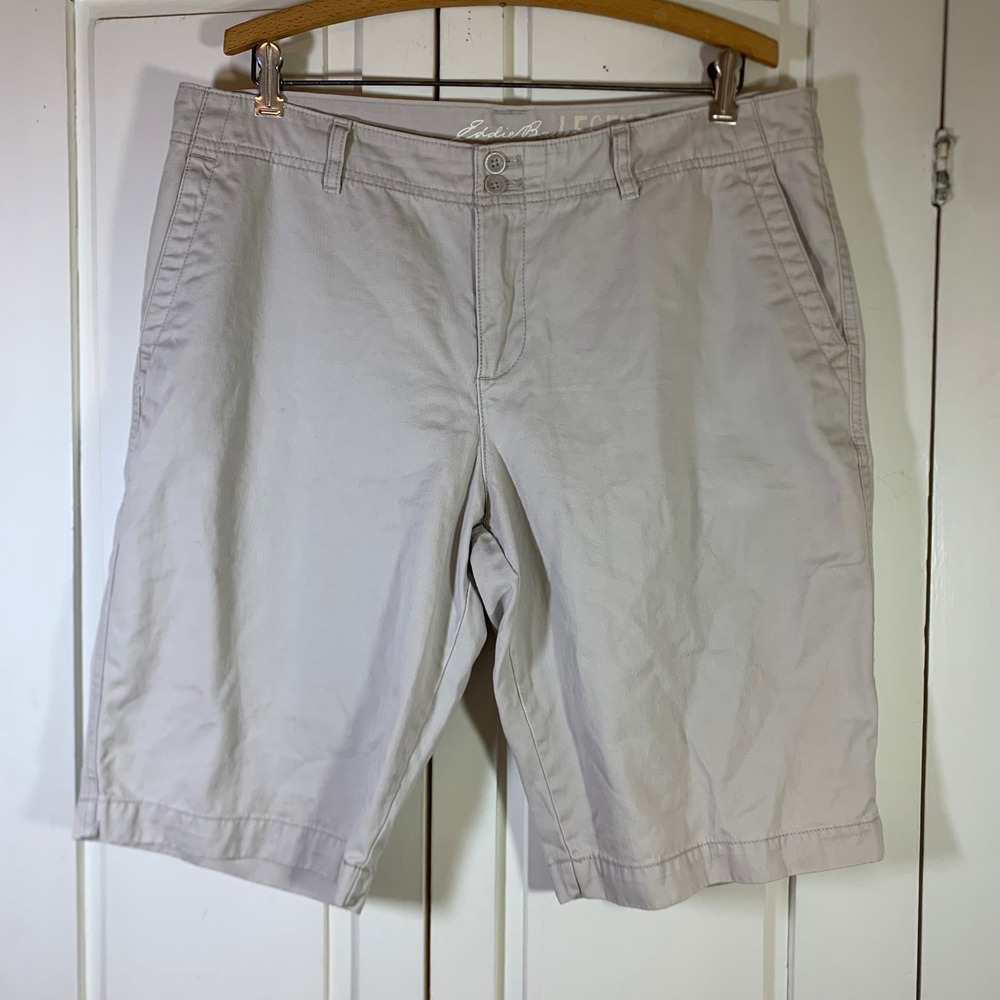 Eddie Bauer Legend Wash Chino Shorts Stone Khaki Cotton Sz 4 Normcore Gorpcore